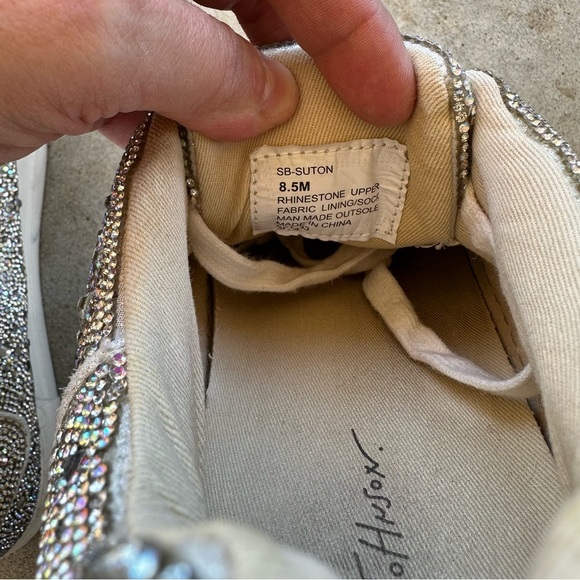 Betsey Johnson Suton Lace-Up Rhinestone Platform Sneakers Women’s Size 8.5 - Picture 10 of 13